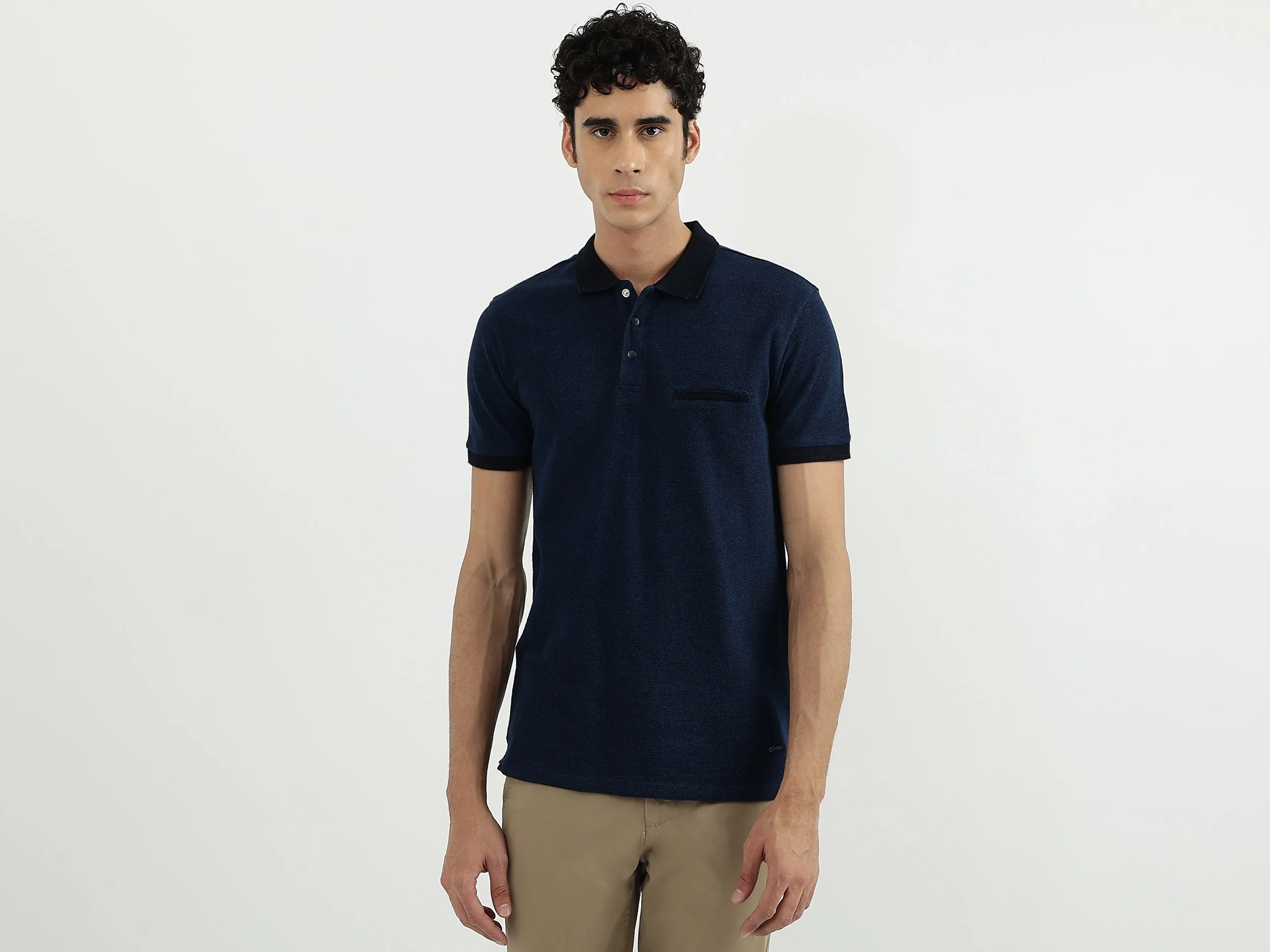 Men Solid Polo Neck Polo T-Shirt