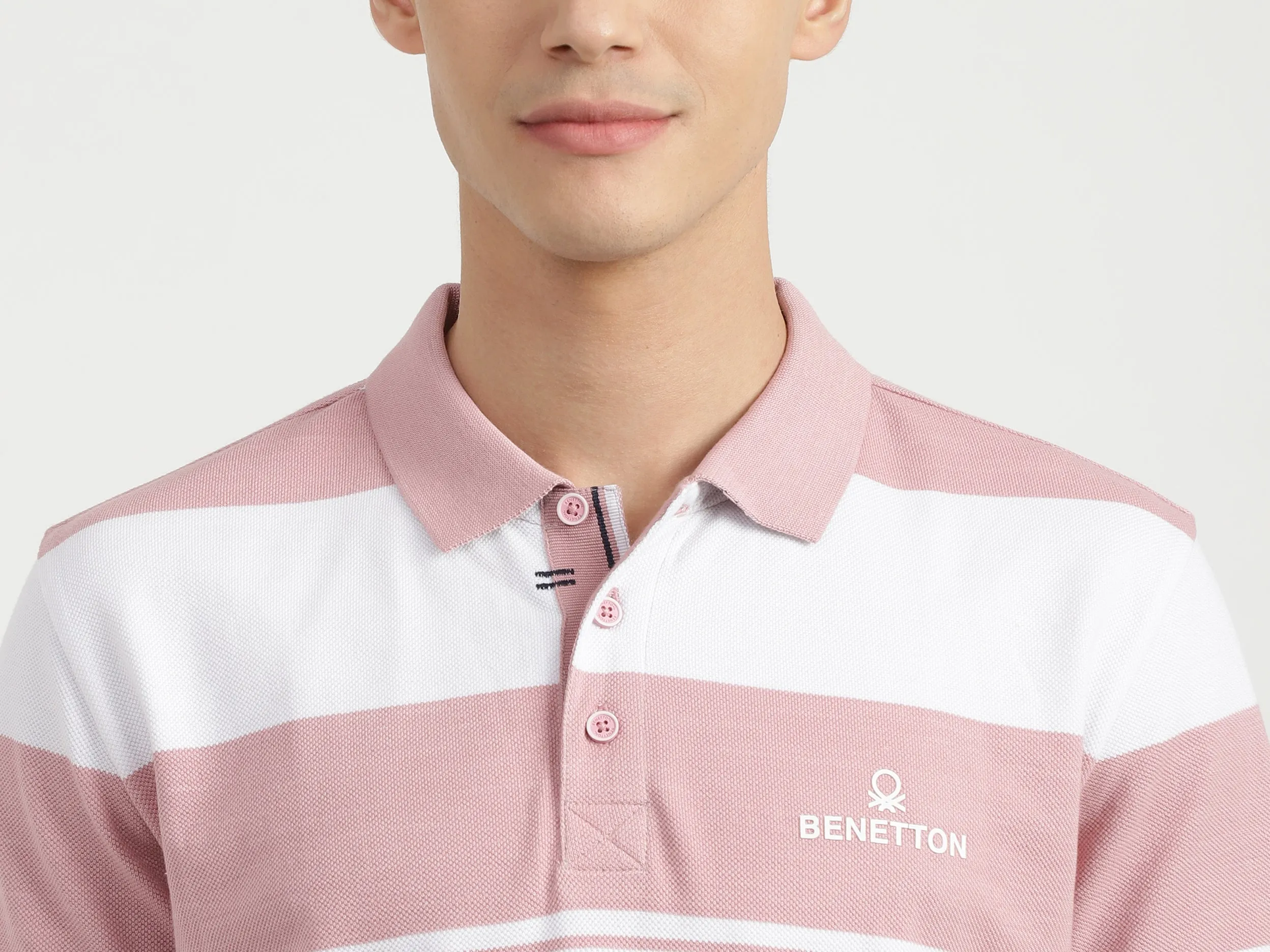 Men Stripe Polo Neck Polo T-Shirt