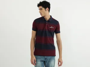 Men Stripe Polo Neck Polo T-Shirt