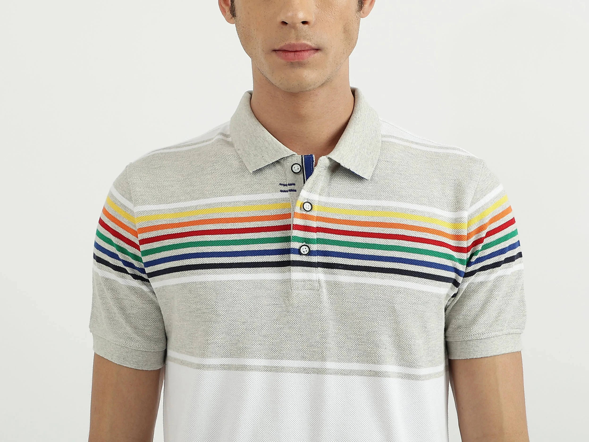 Men Stripe Polo Neck Polo T-Shirt