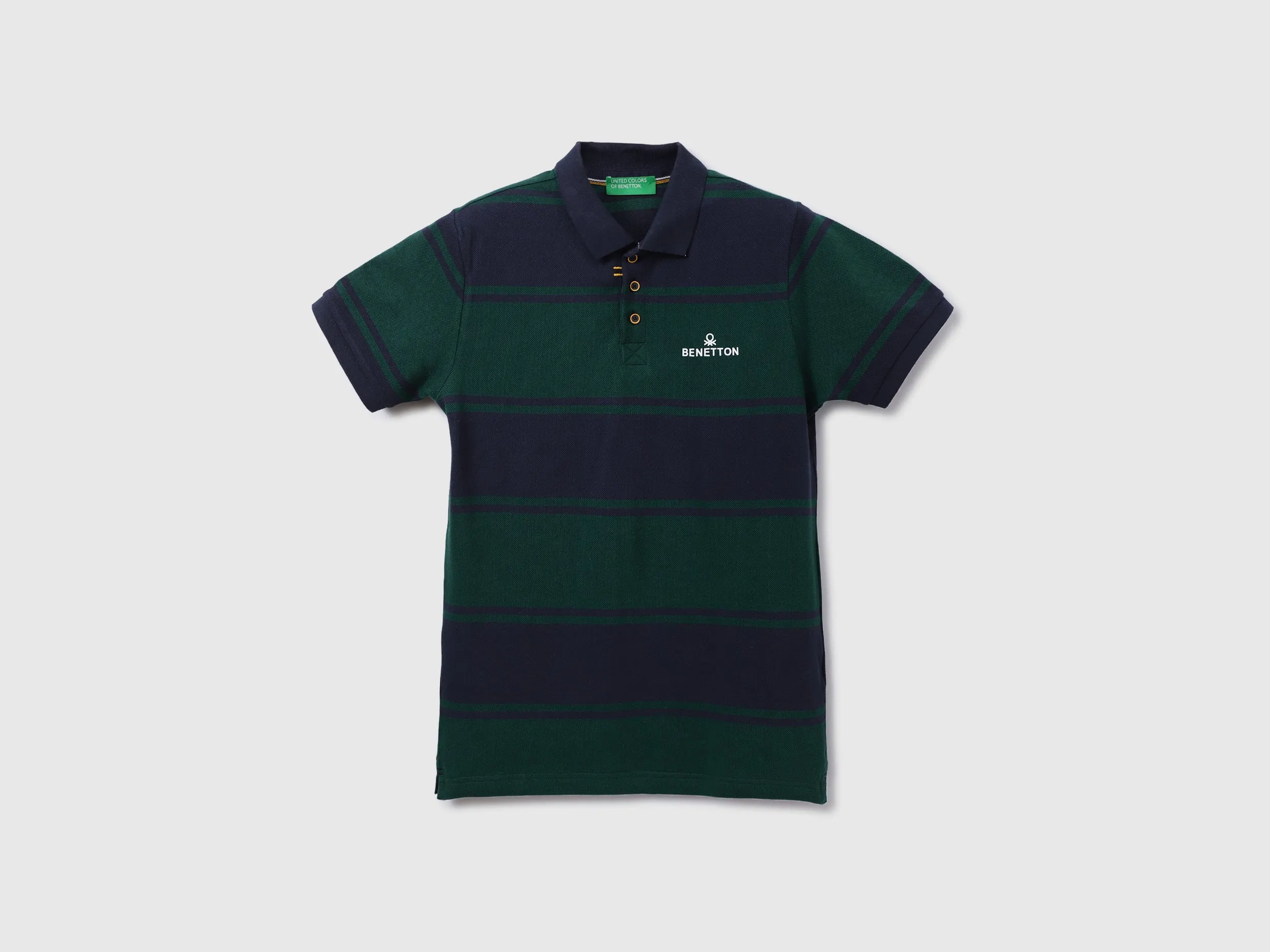 Men Stripe Polo Neck Polo T-Shirt