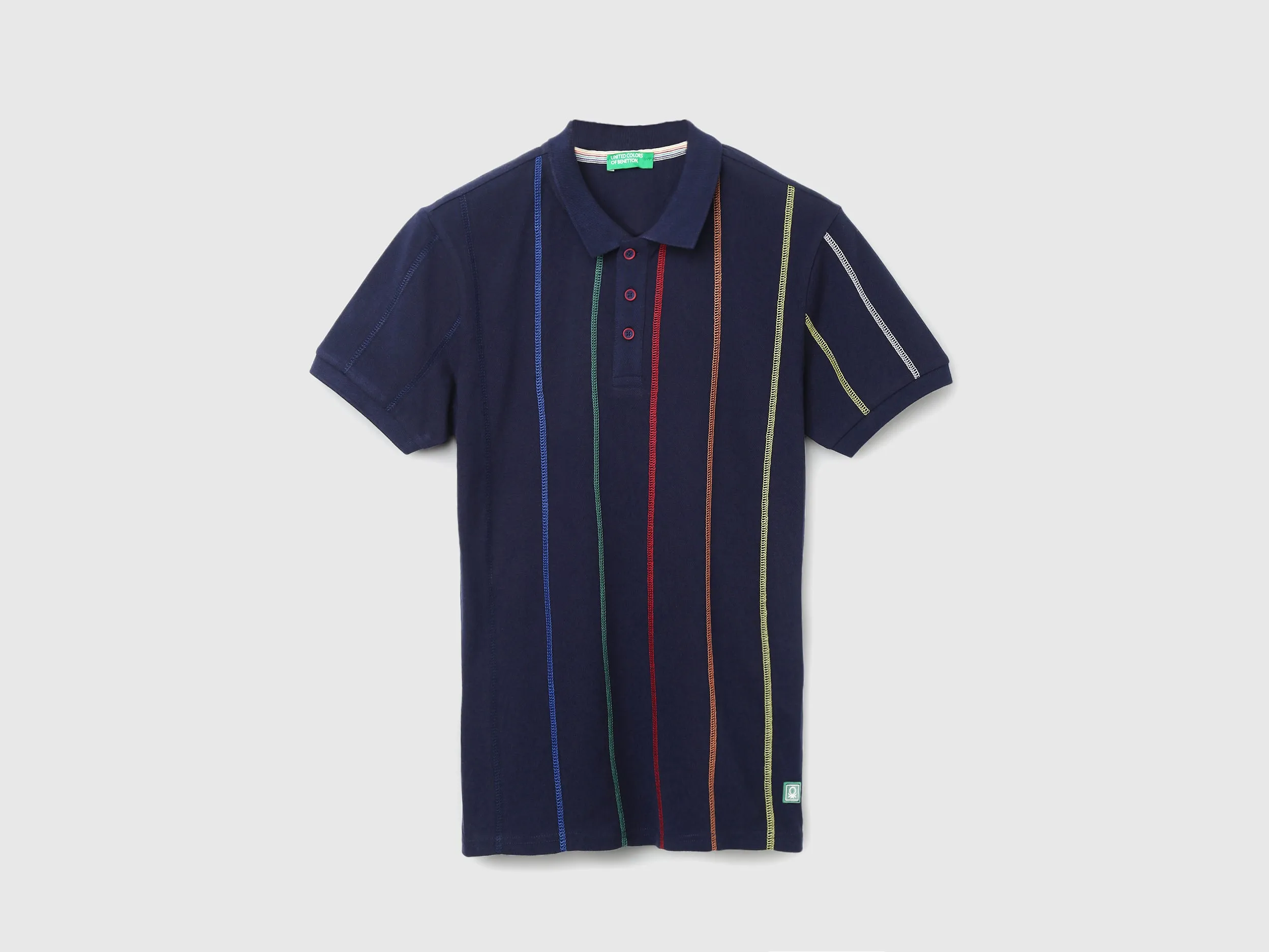 Men Striped Polo Collar T-shirt