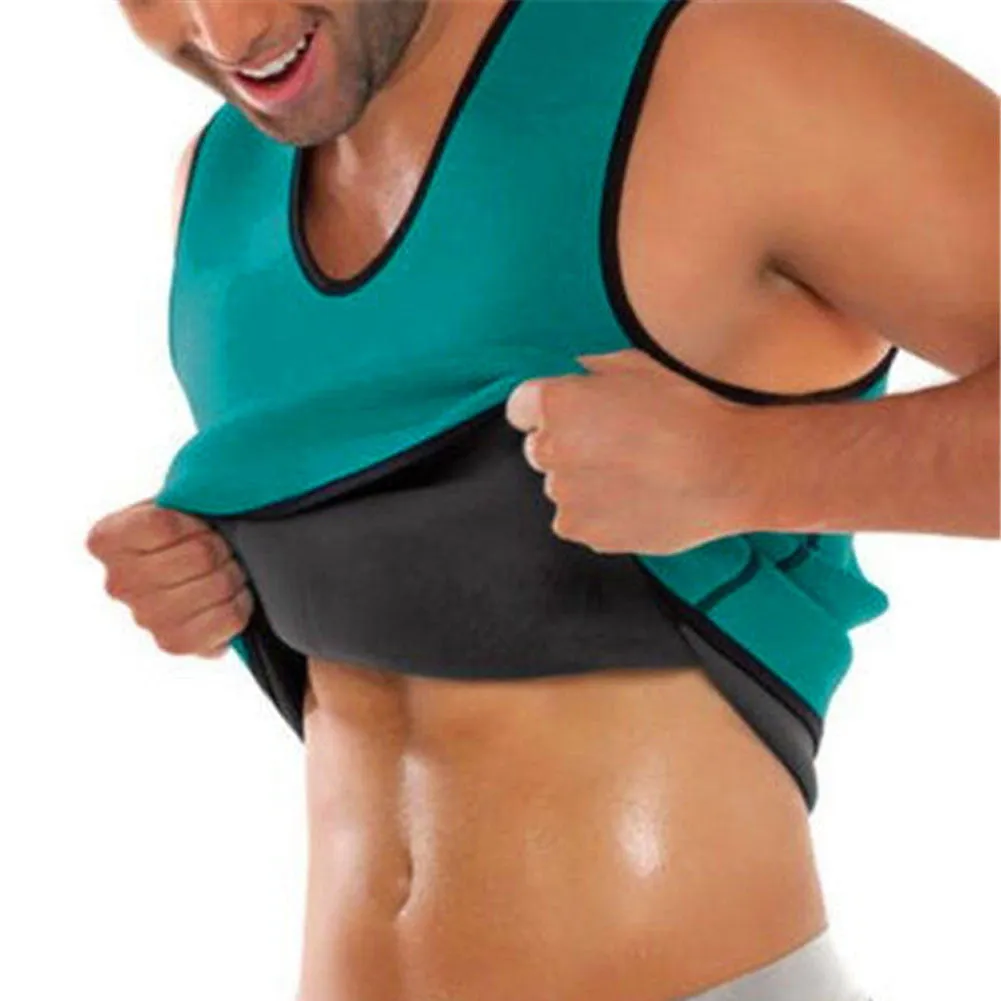 Men Tops Vest Ultra Sweat Thermal Muscle Shirt hot shapers Neoprene slimming body shaper belly waist and abdomen Belt Shapewear