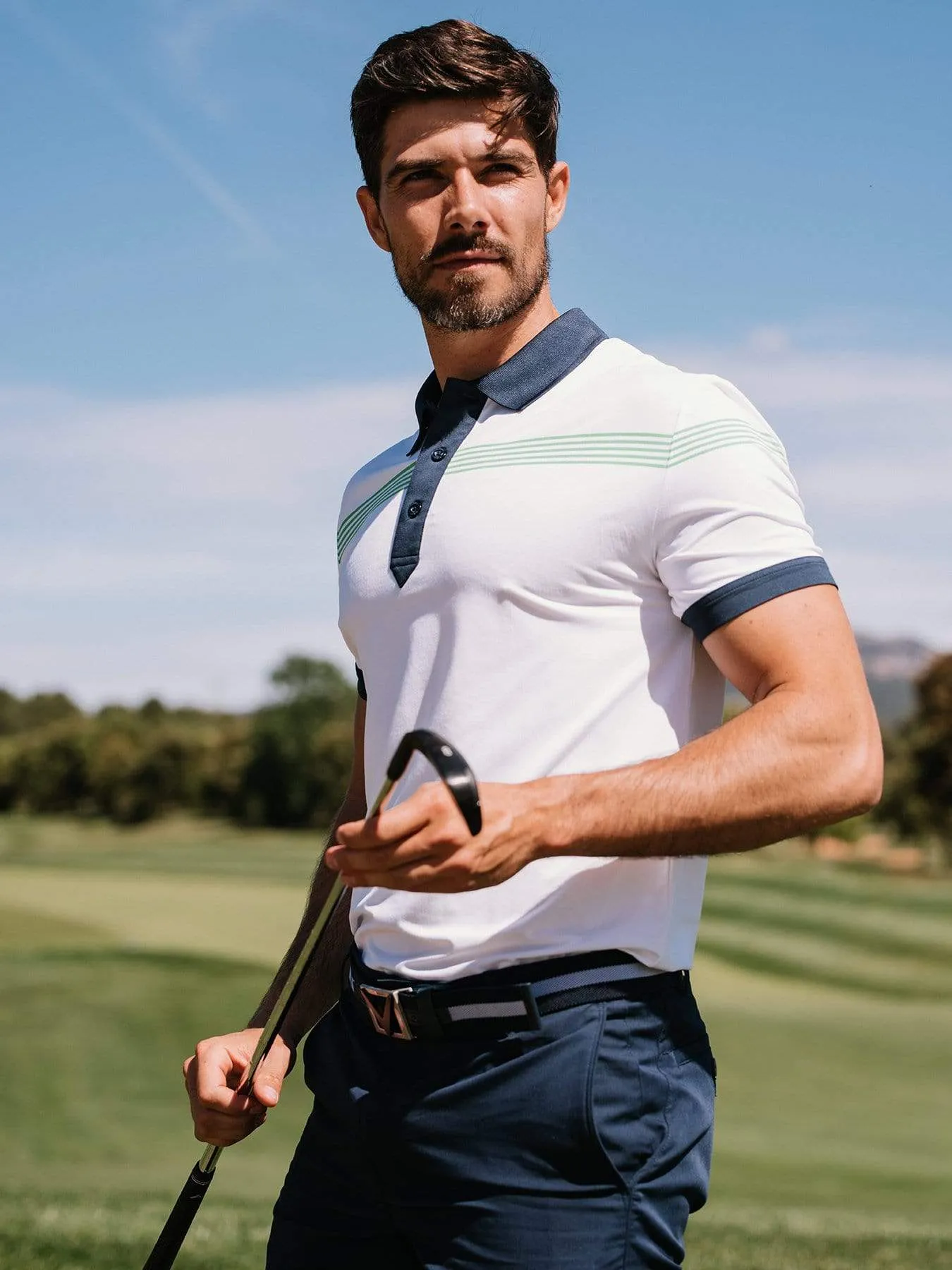 Mens Callaway X Linear Print Polo