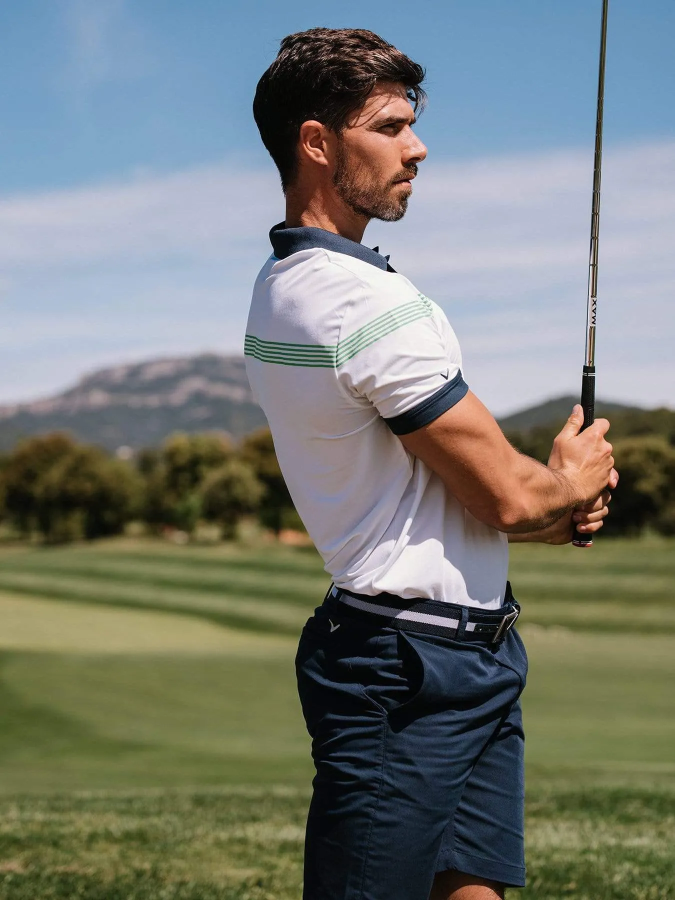 Mens Callaway X Linear Print Polo