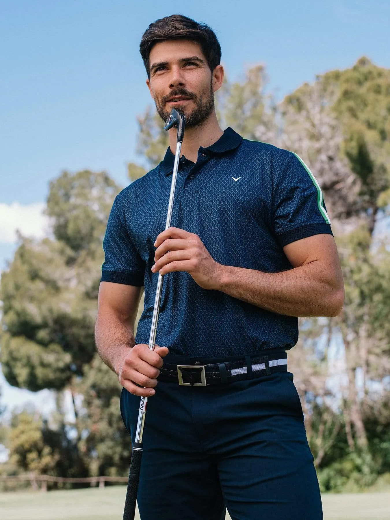 Mens Callaway X Shoulder Print Polo