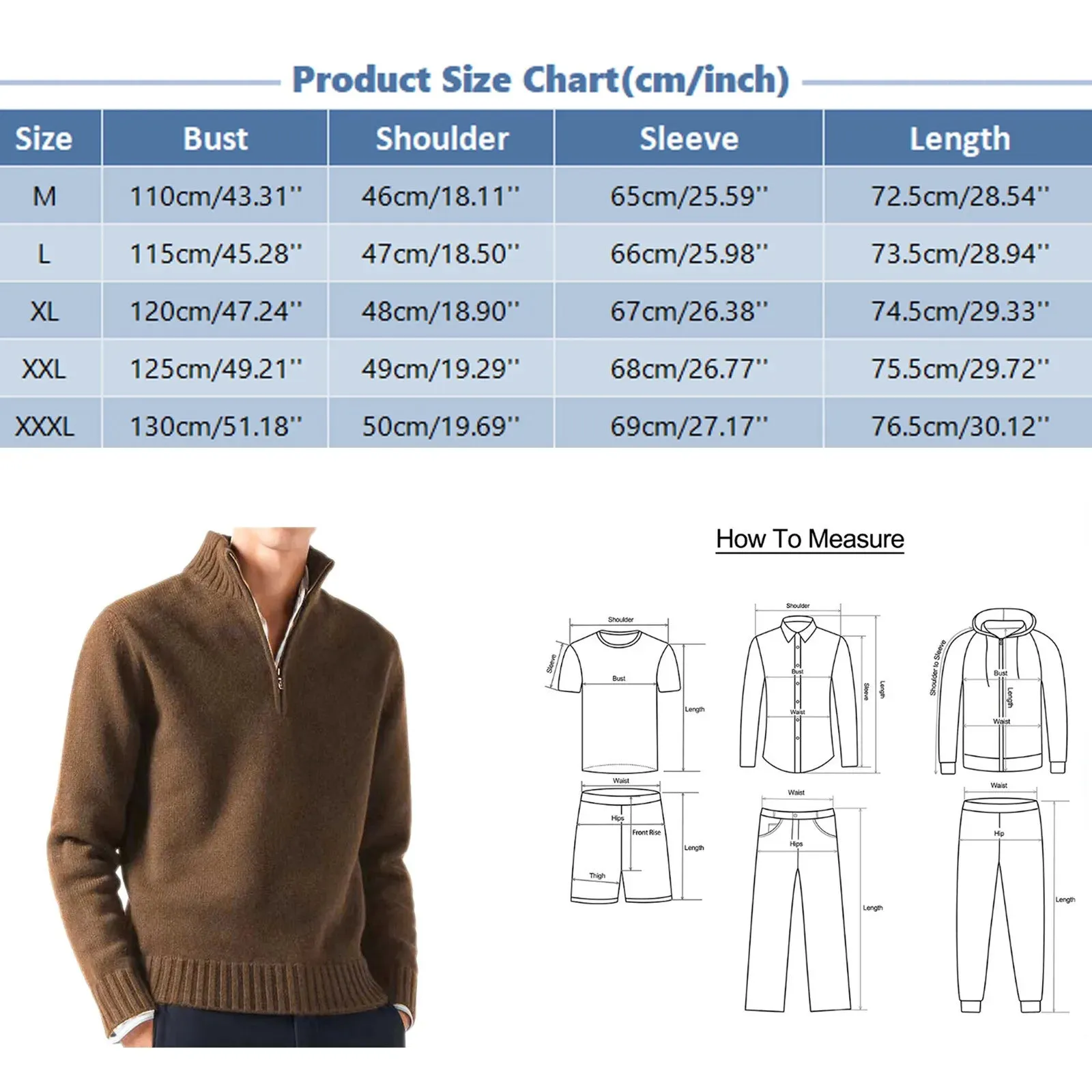Men's Cashmere Zipper Sweater