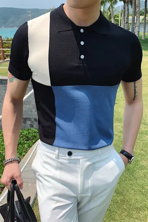 Men's Casual Short Sleeve Knitted POLO Shirt
