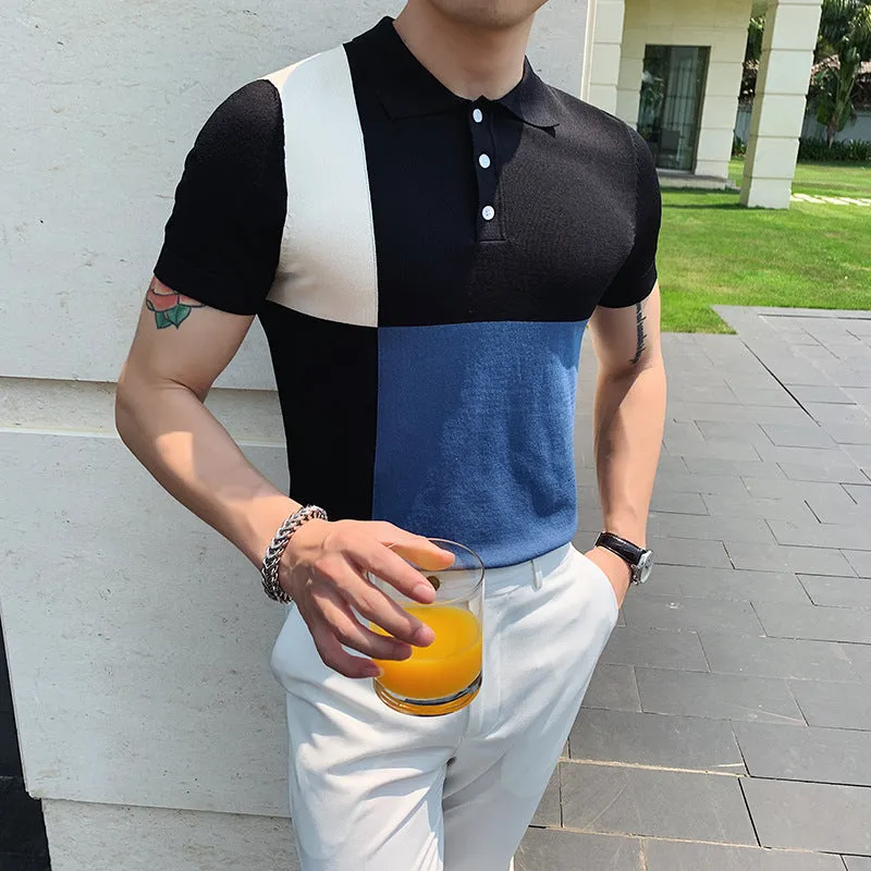 Men's Casual Short Sleeve Knitted POLO Shirt