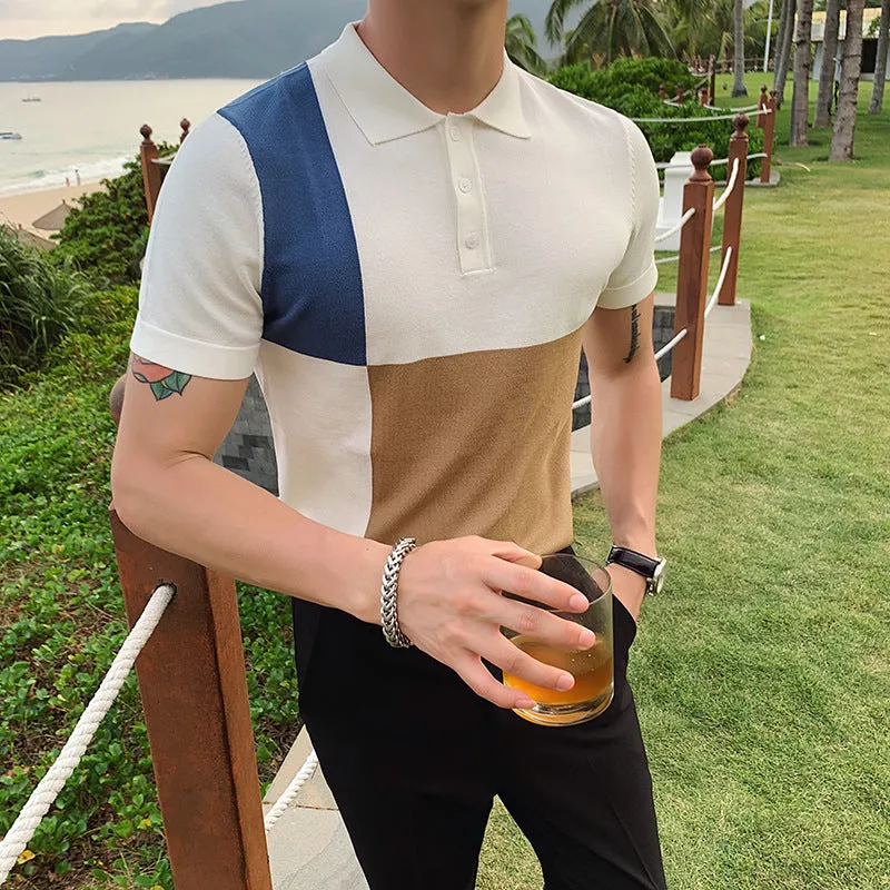 Men's Casual Short Sleeve Knitted POLO Shirt