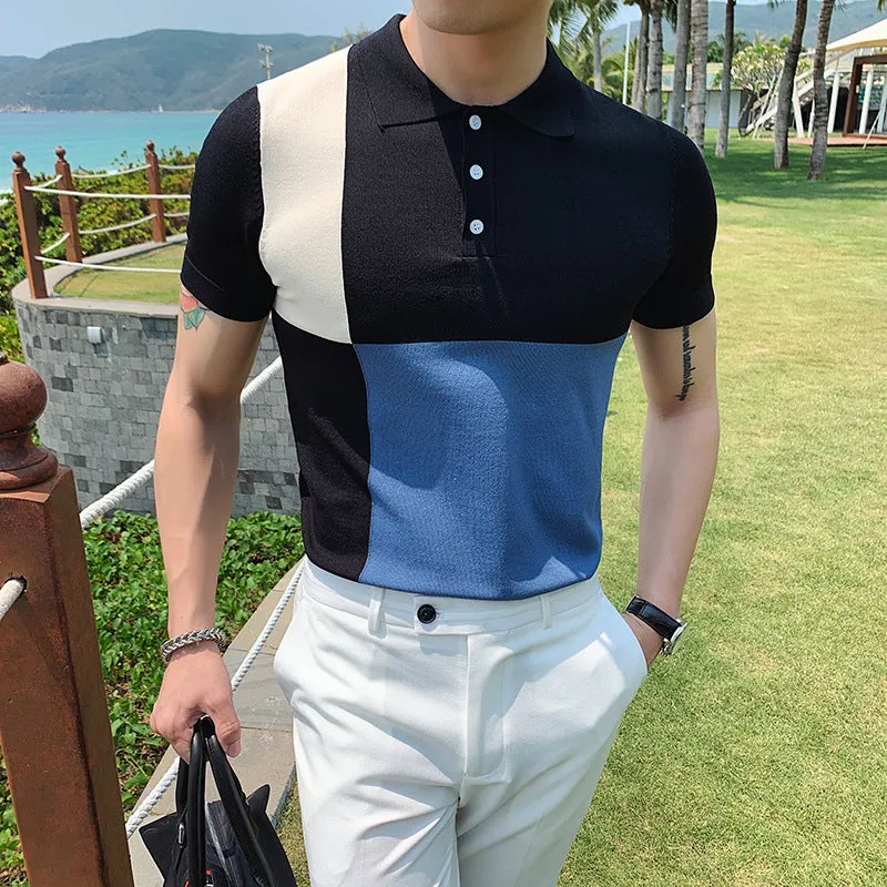 Men's Casual Short Sleeve Knitted POLO Shirt