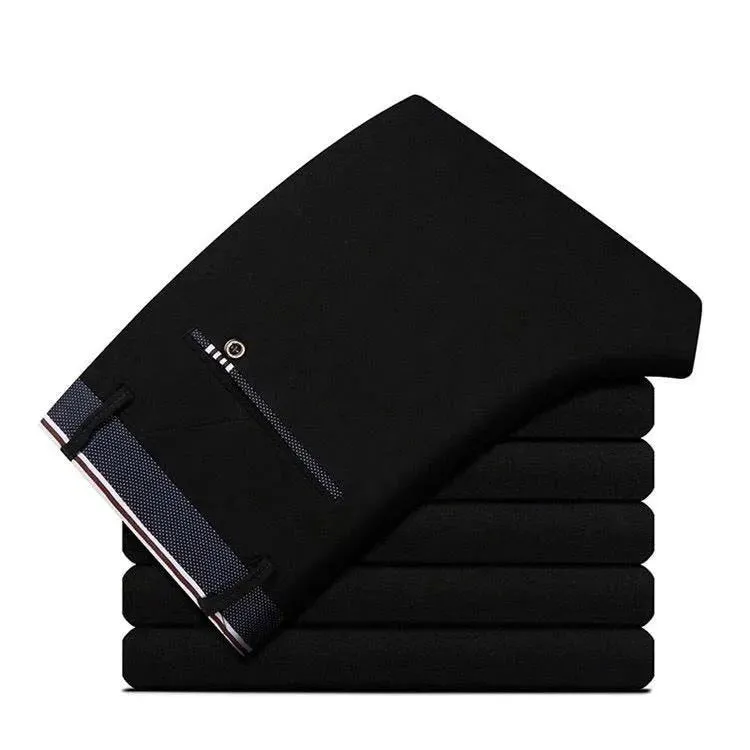 Men's Fashion Business Casual Suit Pants: Elastic Straight Formal Trousers for a Polished Look