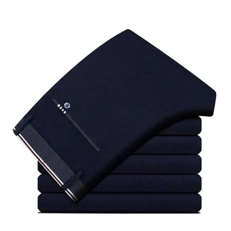 Men's Fashion Business Casual Suit Pants: Elastic Straight Formal Trousers for a Polished Look