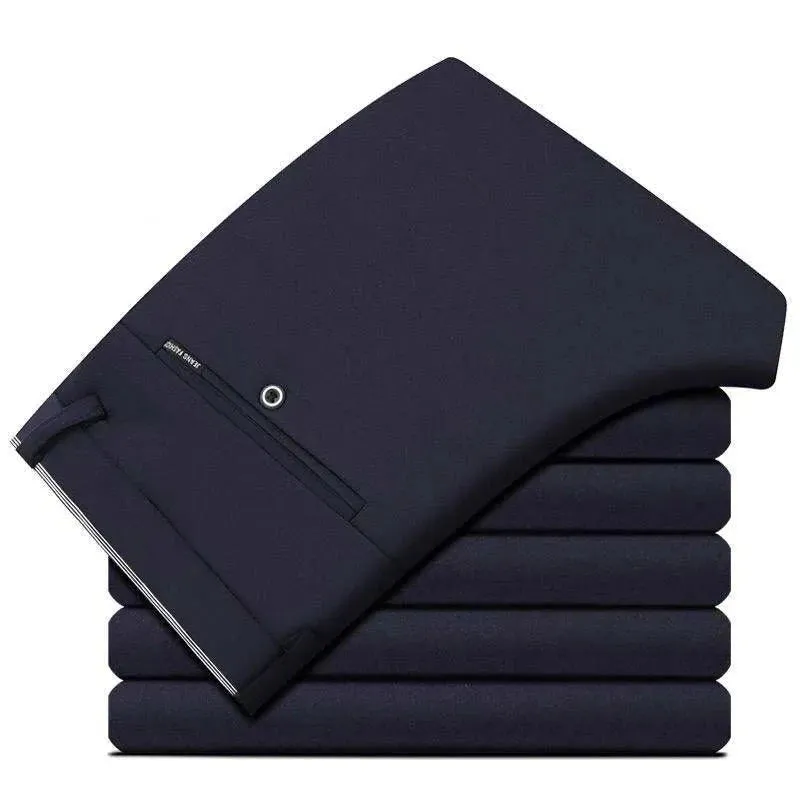 Men's Fashion Business Casual Suit Pants: Elastic Straight Formal Trousers for a Polished Look