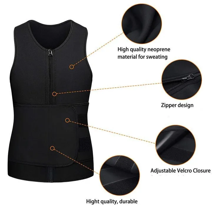 Men's Fat Burning Waist Trimming Sauna Vest - Burn Extra Calories & Tone Up Fast!