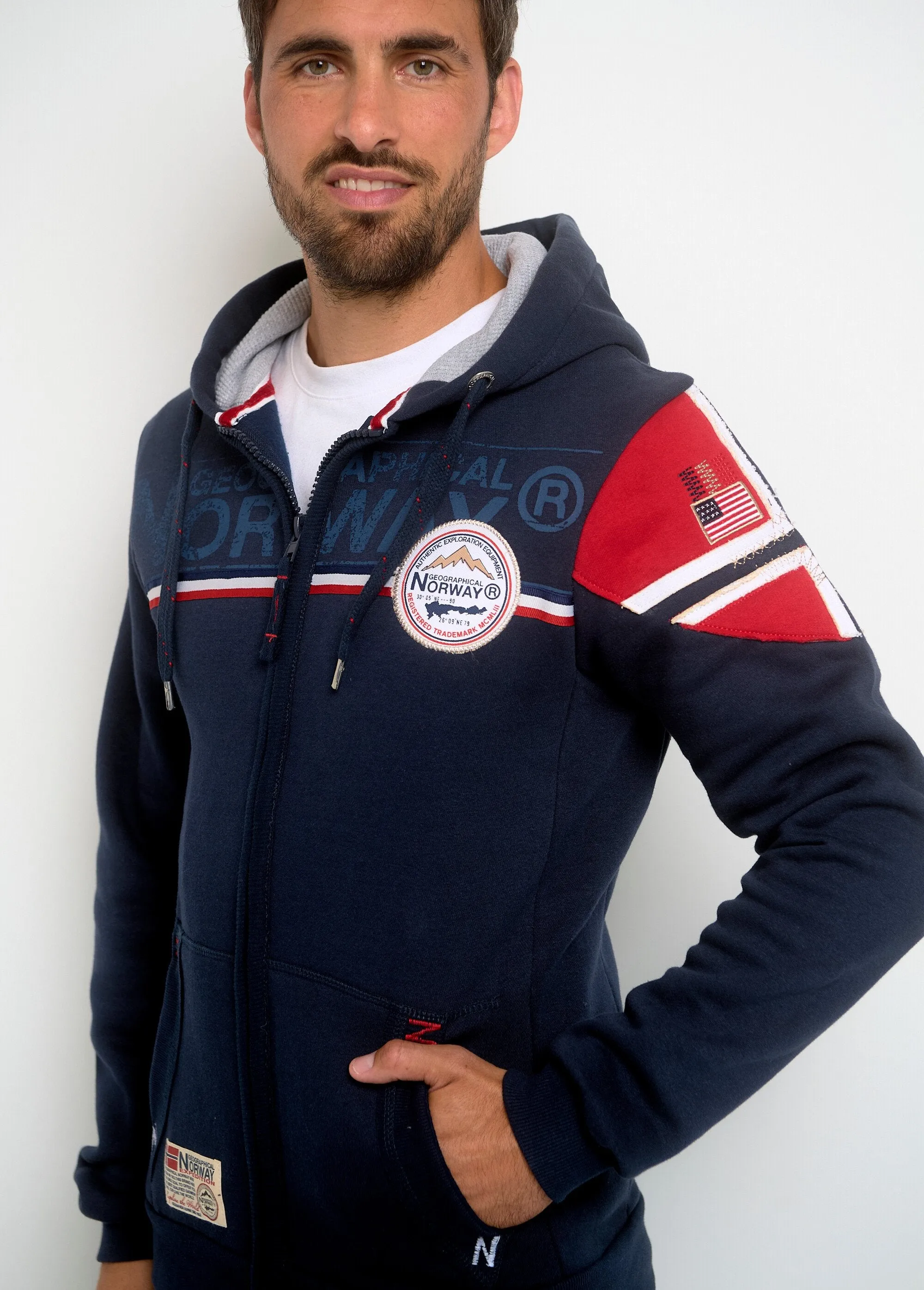 Men's hoodie with inscriptions