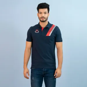 Men's Navy Print Polo