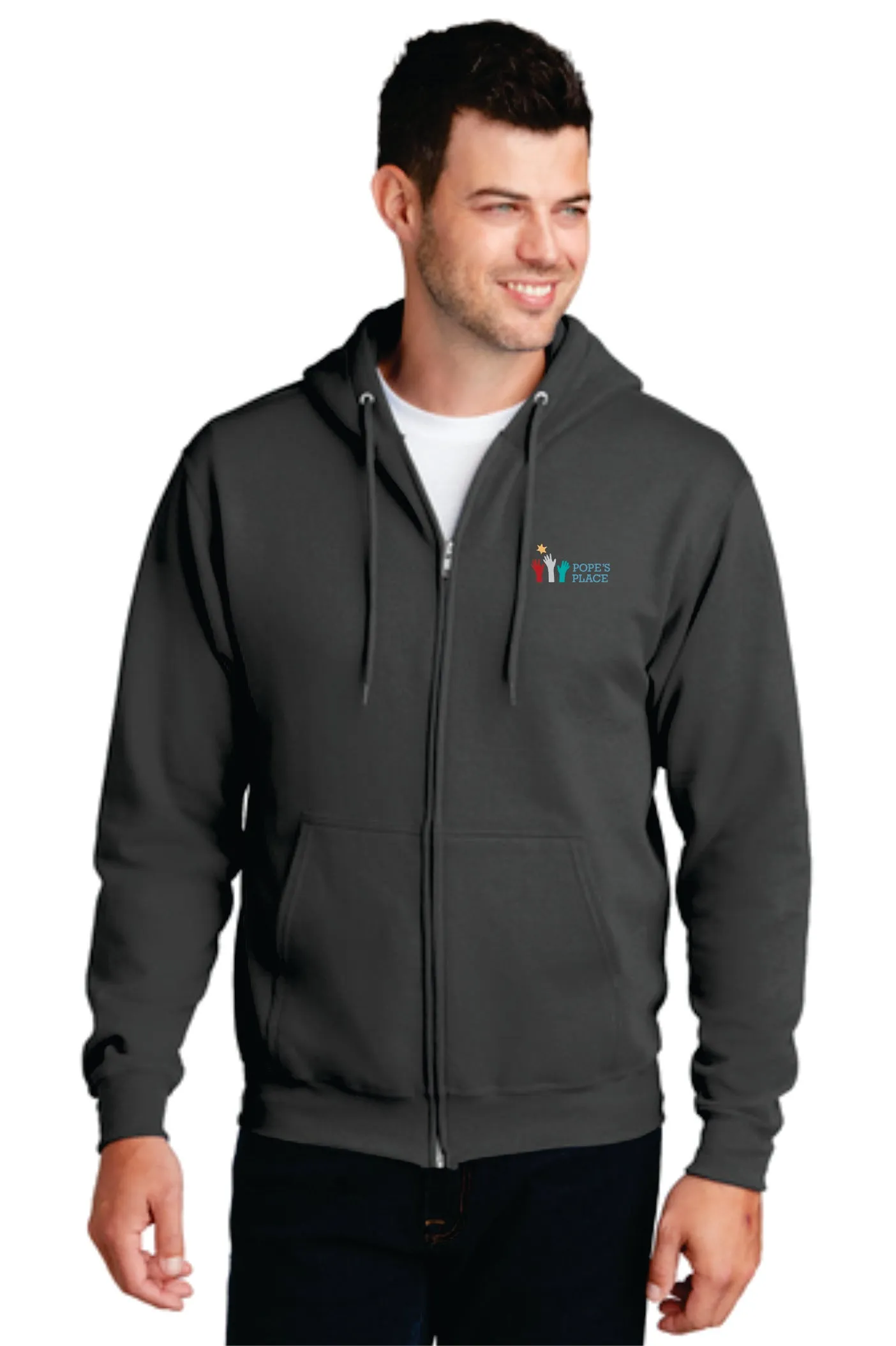 Men's Printed Full Zip Hoodie | Pope's Place