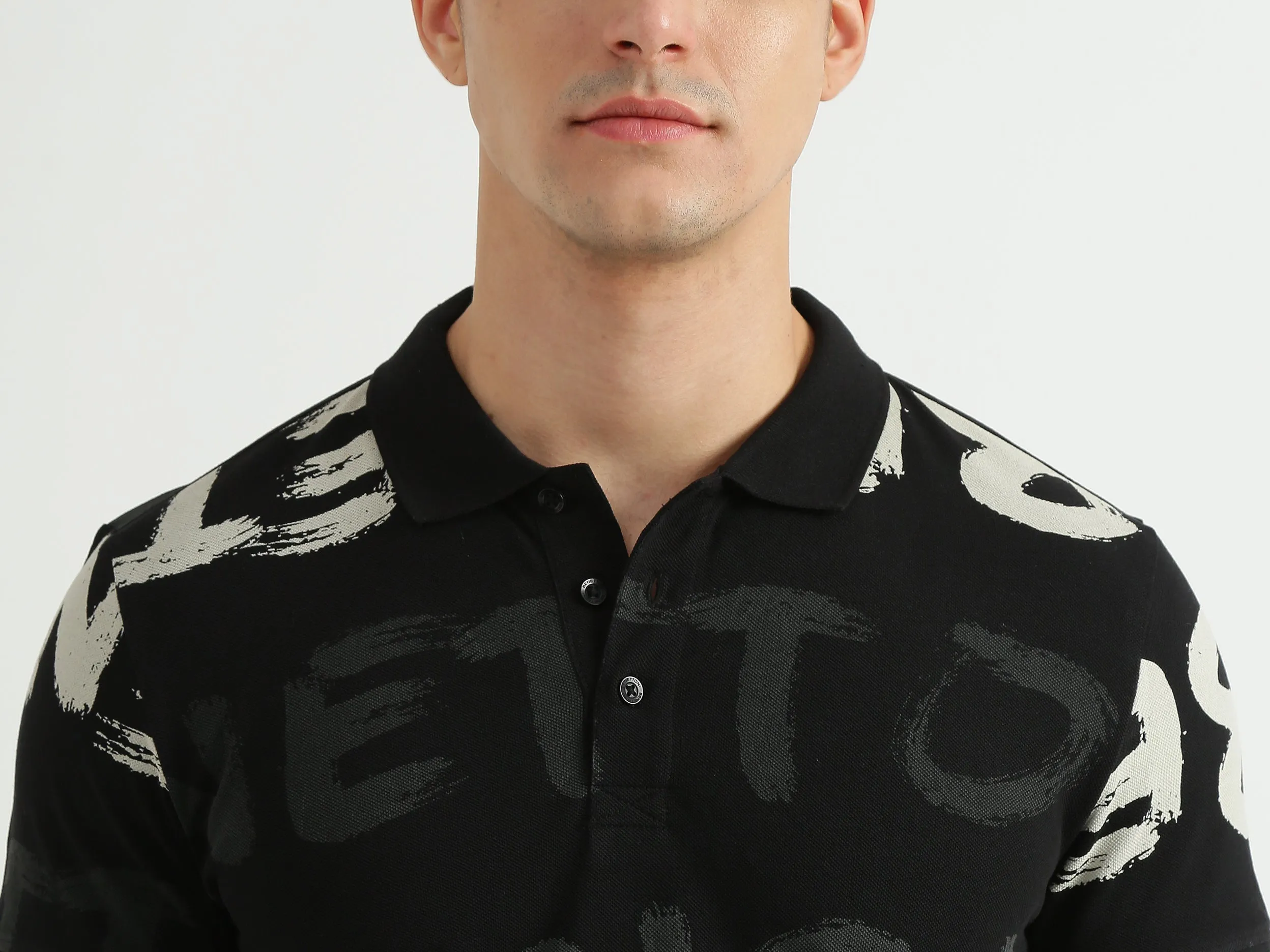 Mens Short Sleeve Printed Polo T-Shirt