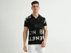 Mens Short Sleeve Printed Polo T-Shirt