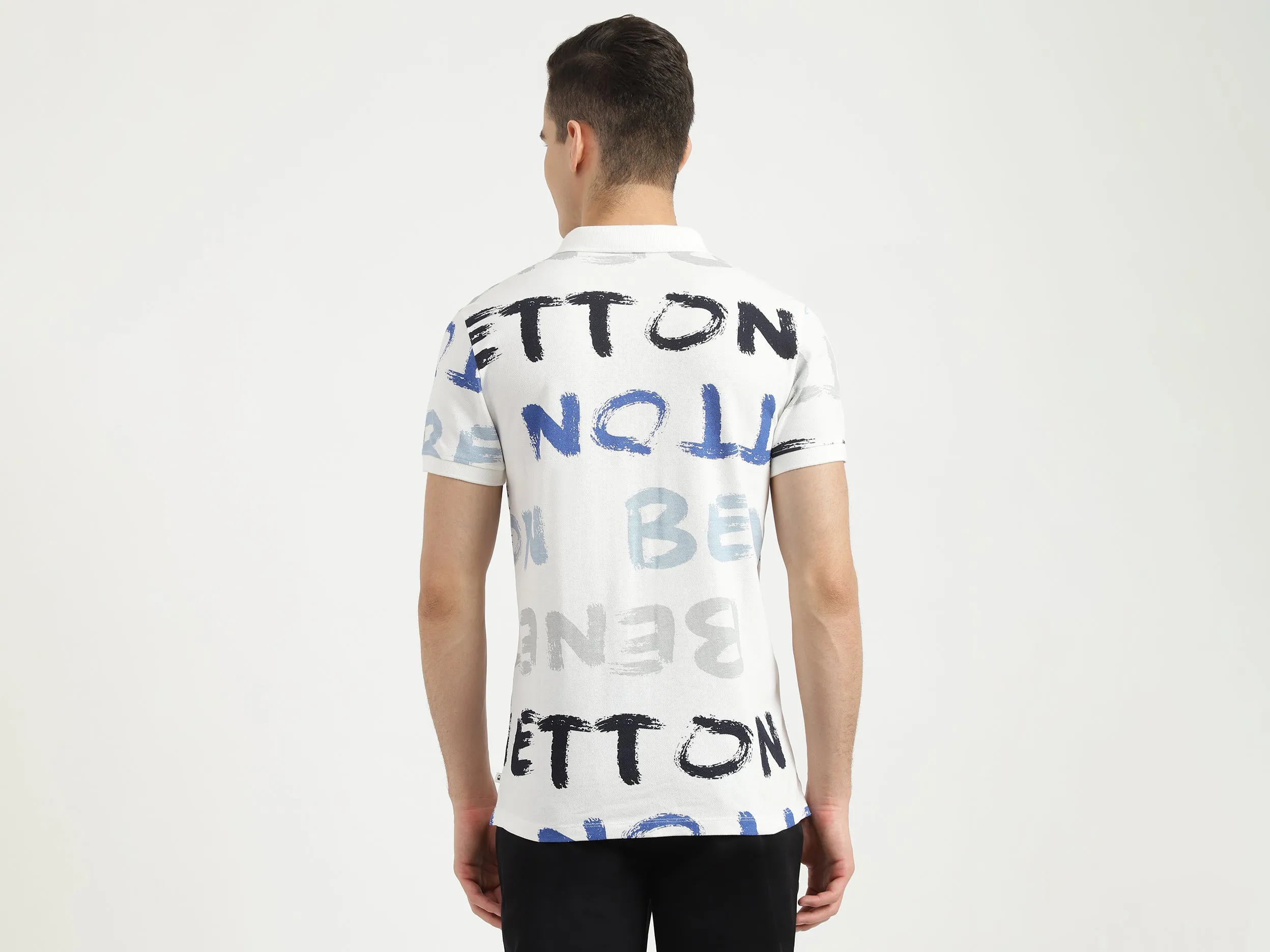 Mens Short Sleeve Printed Polo