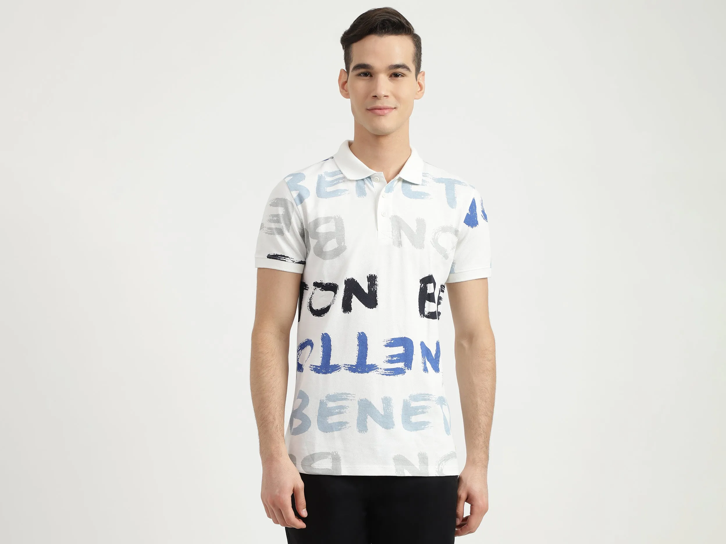 Mens Short Sleeve Printed Polo