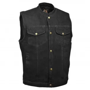 Men's Snap Front Denim Club Vest w/ Gun Pocket