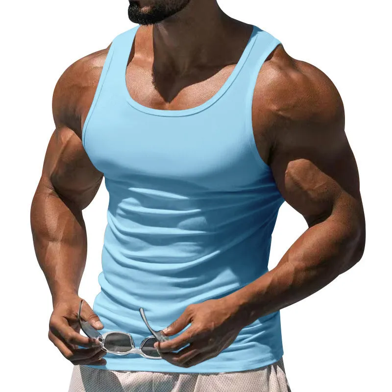 Men's Solid Colour I-Shaped Fitness Training Vest
