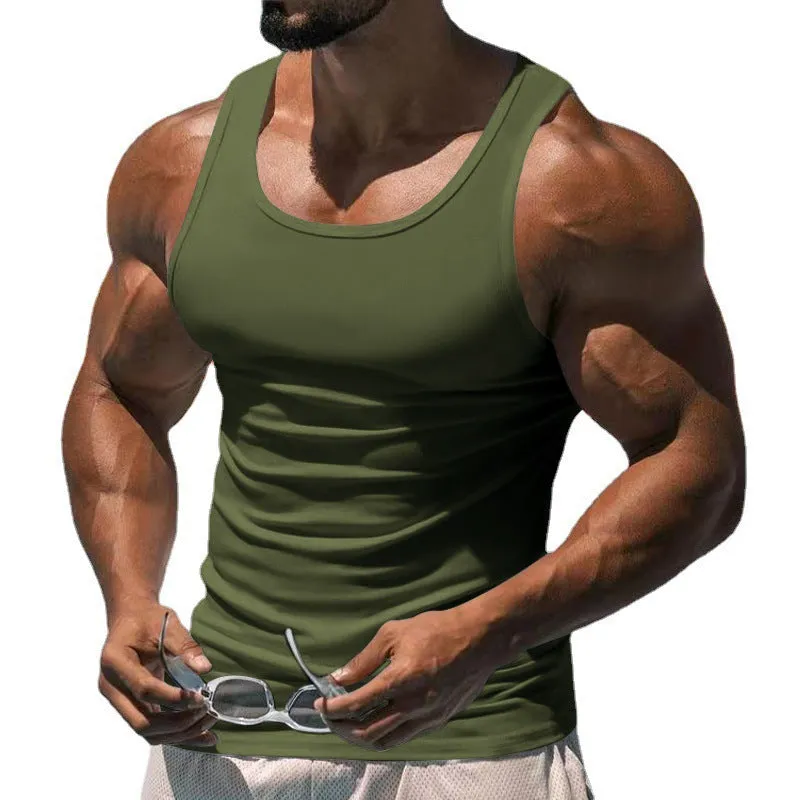 Men's Solid Colour I-Shaped Fitness Training Vest