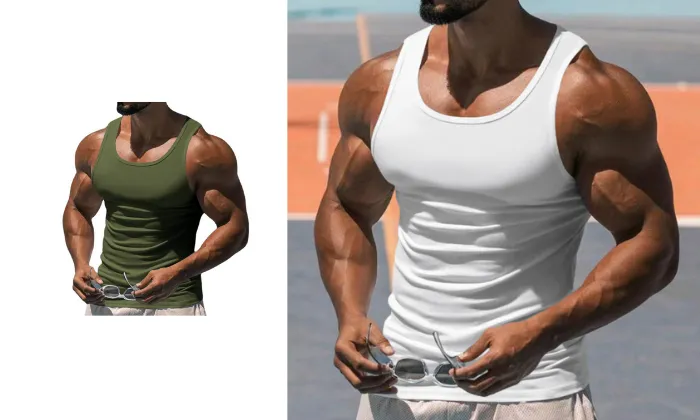 Men's Solid Colour I-Shaped Fitness Training Vest