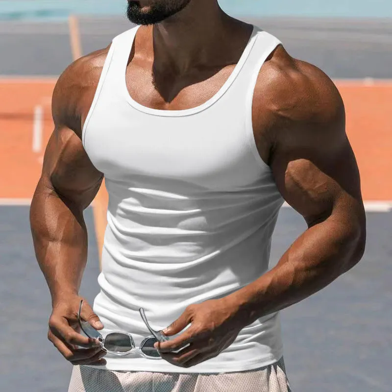 Men's Solid Colour I-Shaped Fitness Training Vest
