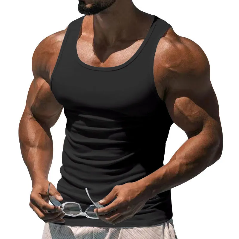 Men's Solid Colour I-Shaped Fitness Training Vest
