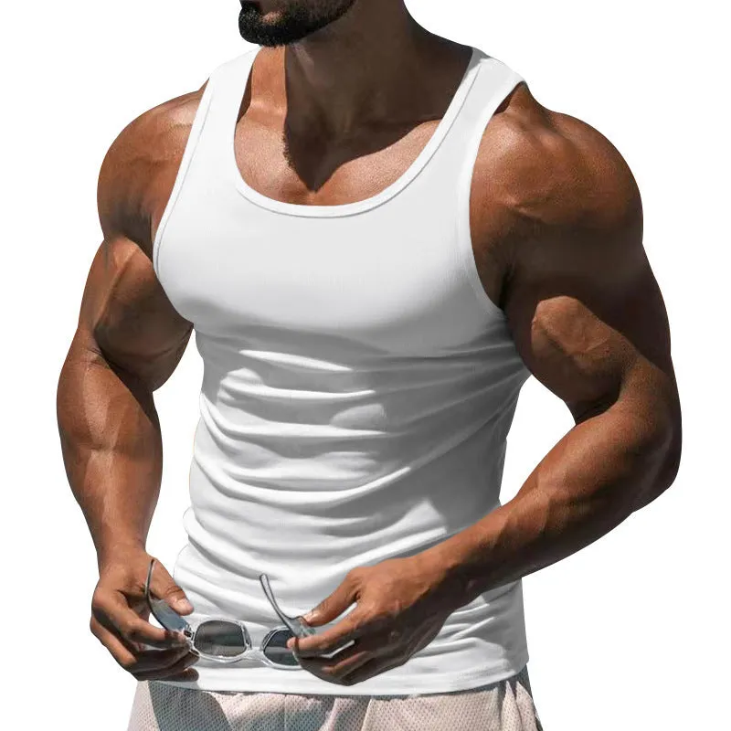 Men's Solid Colour I-Shaped Fitness Training Vest
