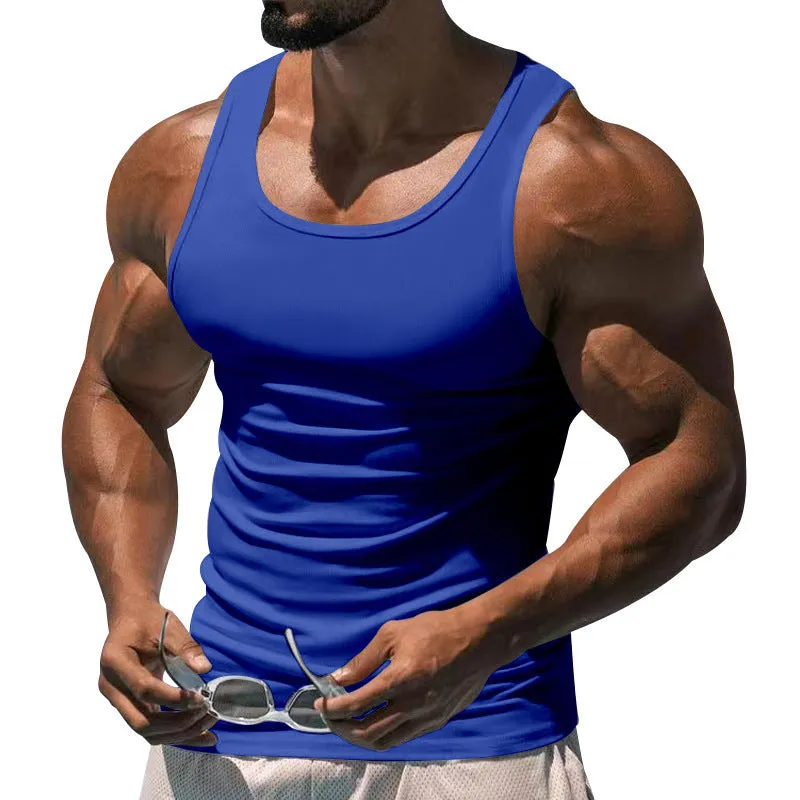 Men's Solid Colour I-Shaped Fitness Training Vest