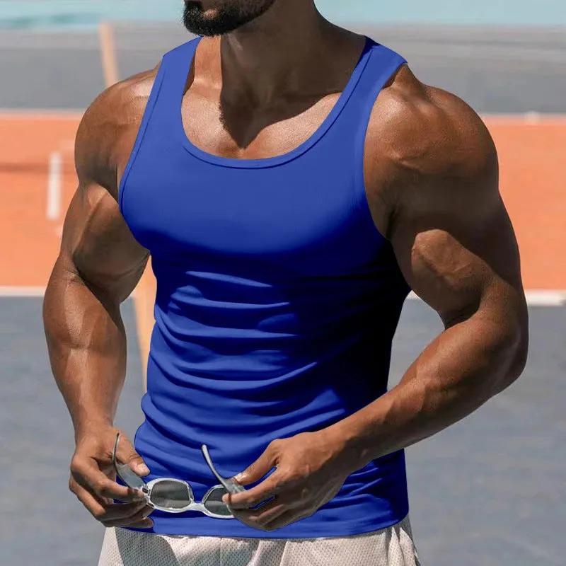 Men's Solid Colour I-Shaped Fitness Training Vest