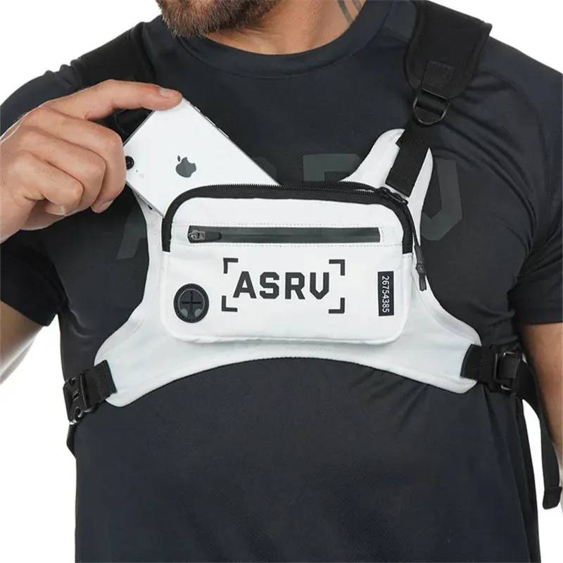 Men's Sport Chest Rig Vest - Running Bag, Gym Training Waist Pack, Hip Hop Streetwear Tactical Phone Holder, Fitness Accessories Bag