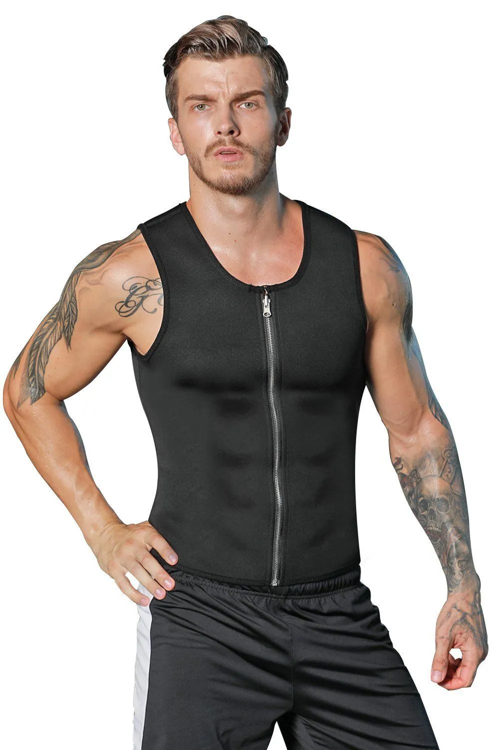 Men's Waist Training Zippered Sauna Vest - Burn Fat & Tone Up Fast!