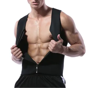 Men's Waist Training Zippered Sauna Vest - Burn Fat & Tone Up Fast!