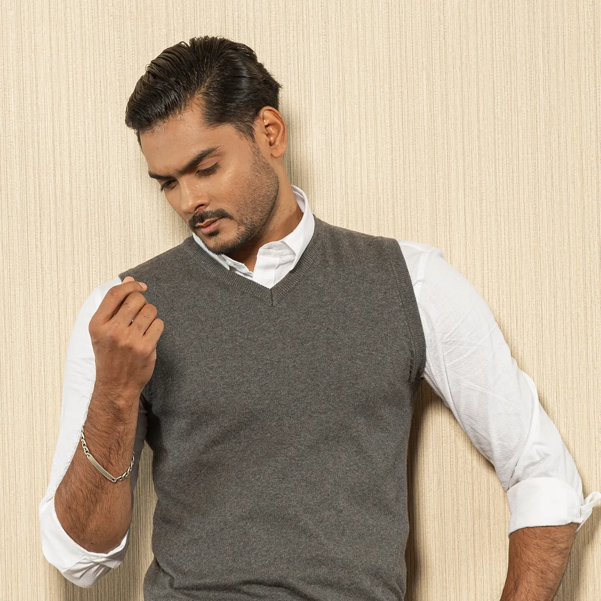 Mens Winter Vest- Grey Melange