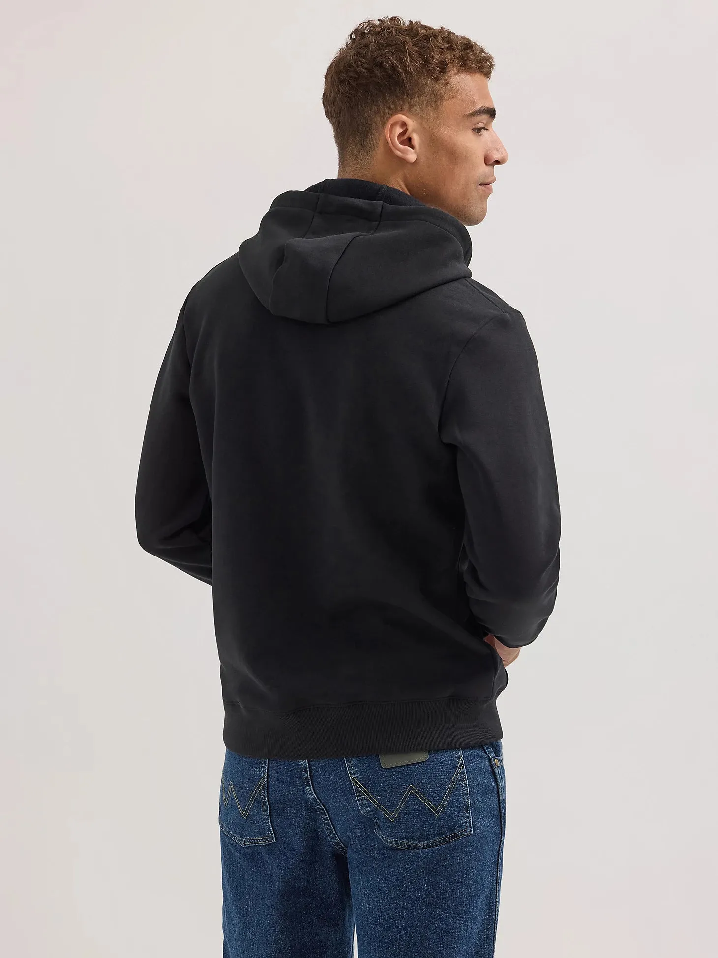 Men's Wrangler Logo Arm Hit Pullover Hoodie - Jet Black