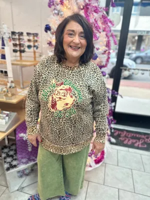 Merry Christmas To All Sweatshirt: Leopard
