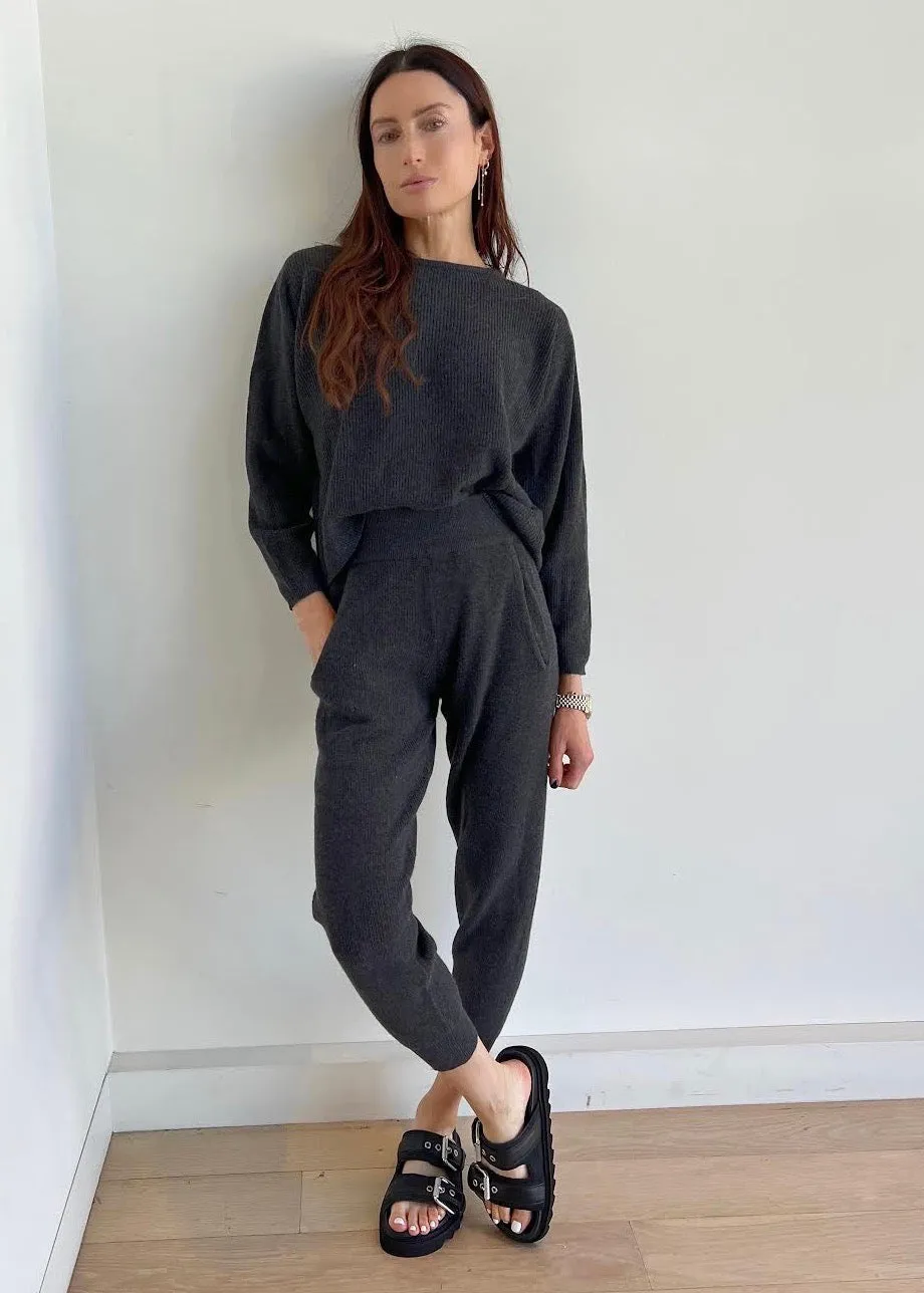 Milk Boutique Cashmere Jogger Set (Dark Grey)