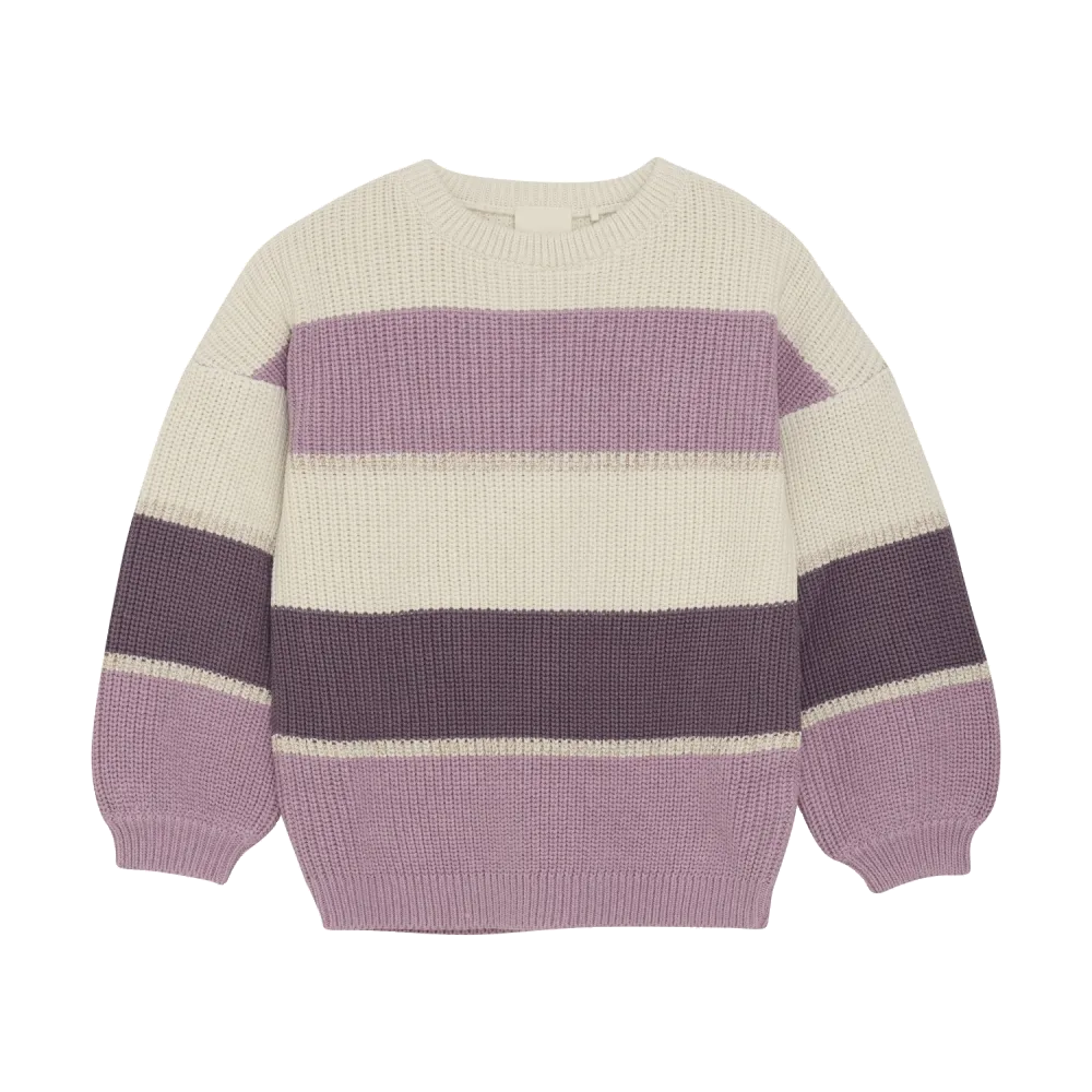 Minymo Sweater - Purple Stripe