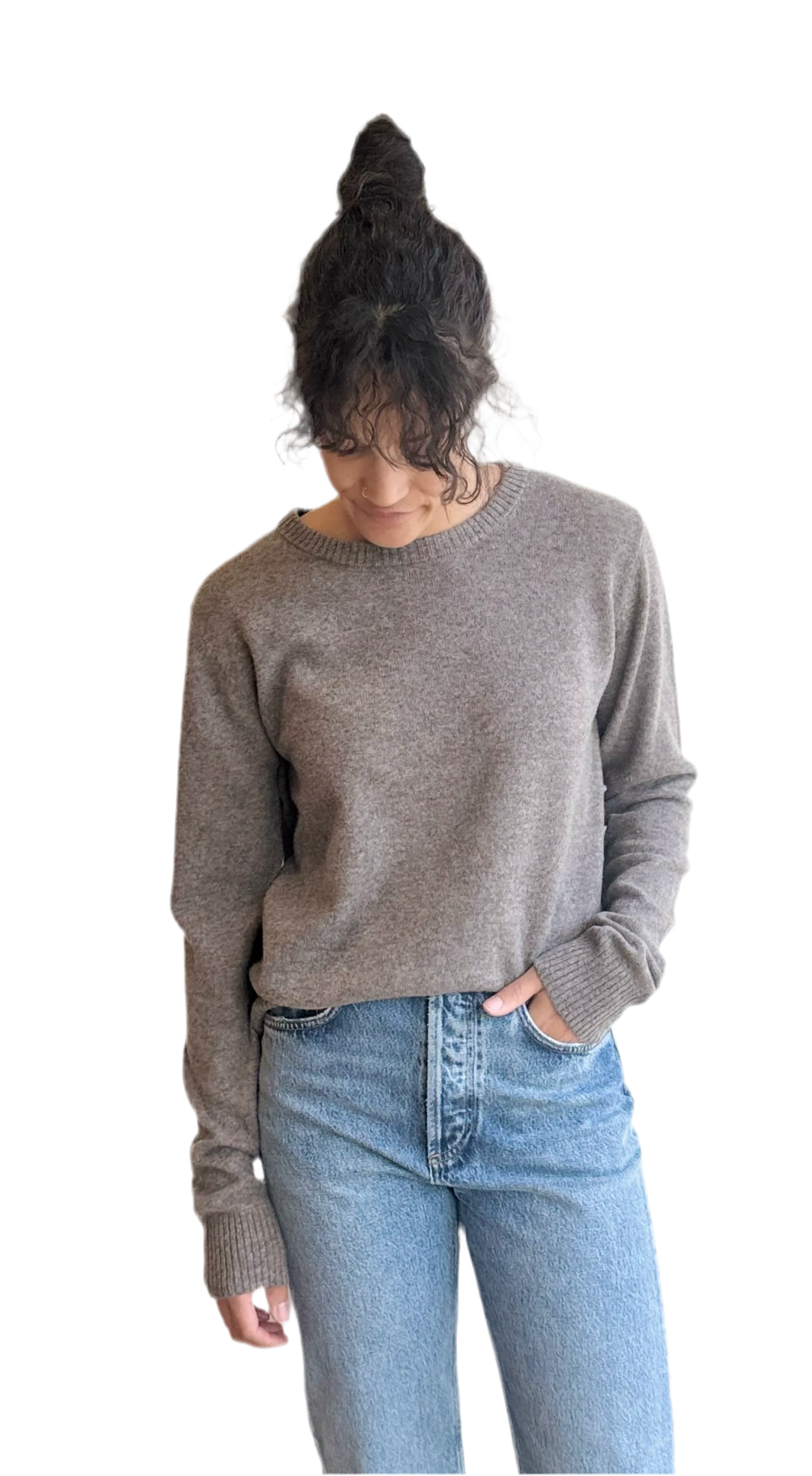 Mocha cashmere MEG pullover sweater