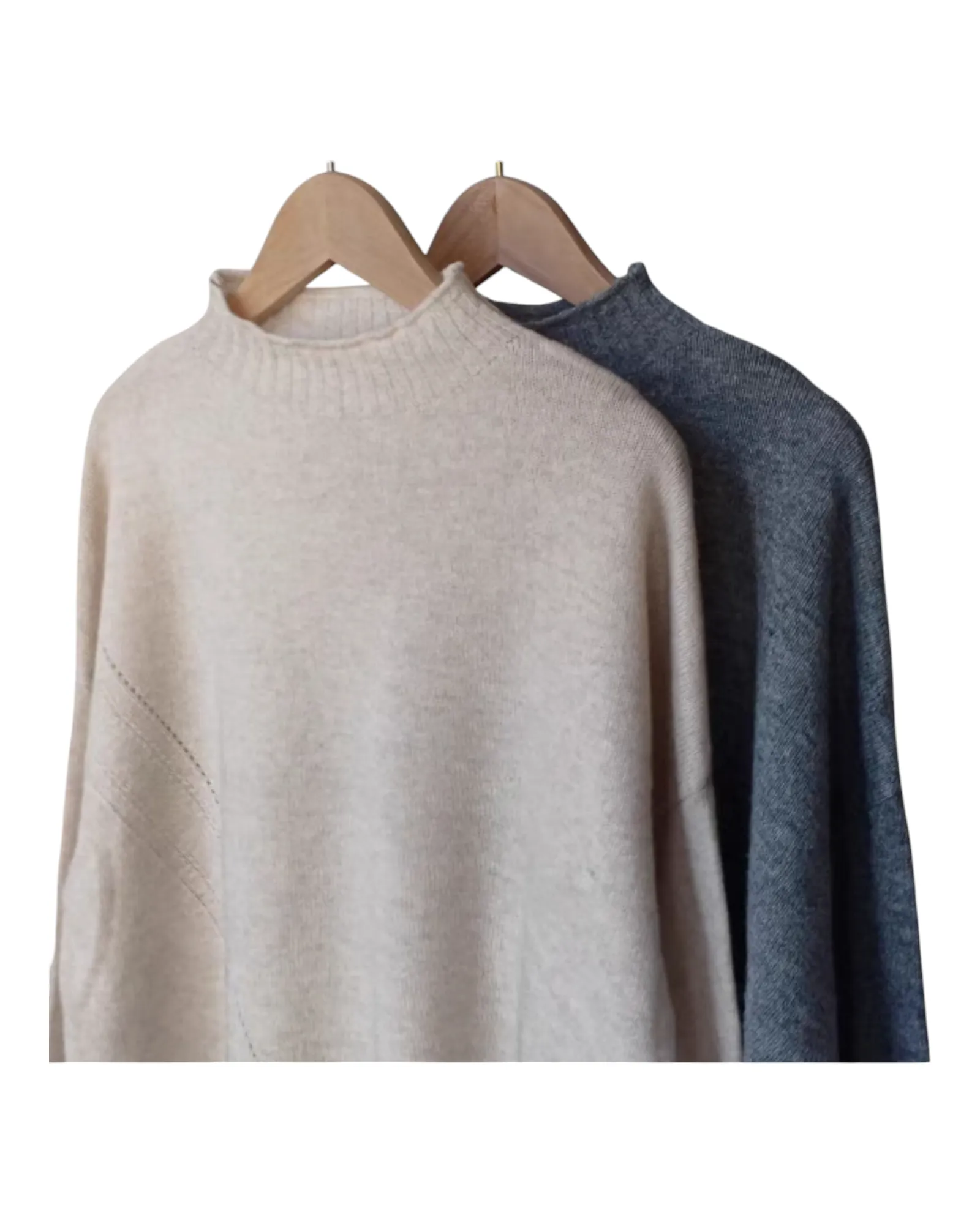 Mock-Neck Cozy Cashmere Sweater