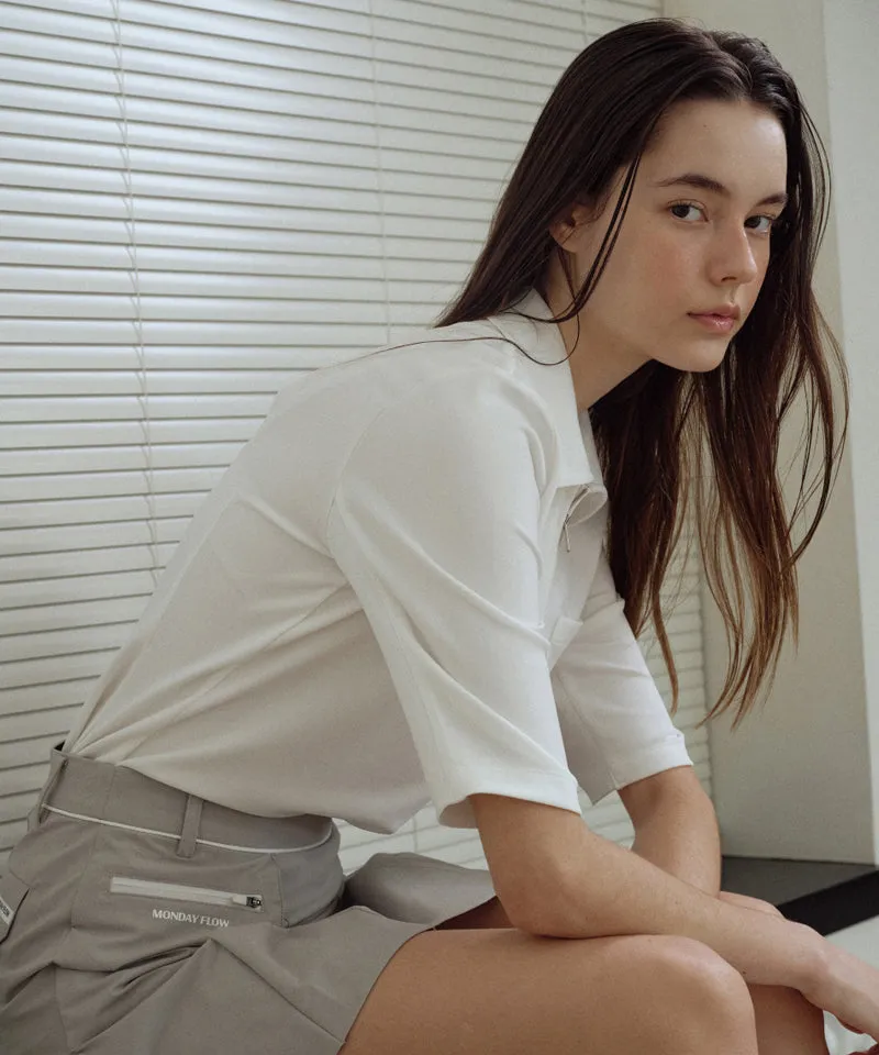Monday Flow Essential Half Sleeve Top - White