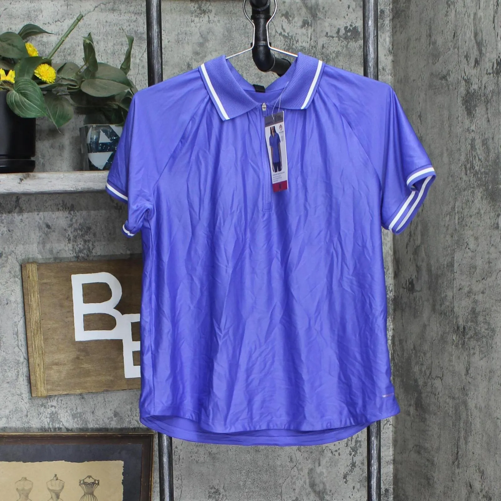 Mondetta Womens Active 1/4-Zip Short Sleeve Mesh Polo Shirt 1751752