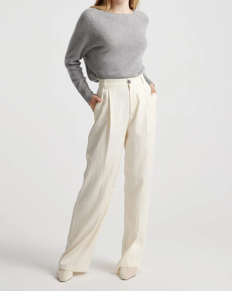 Mongolian Cashmere Soft Boatneck Sweater