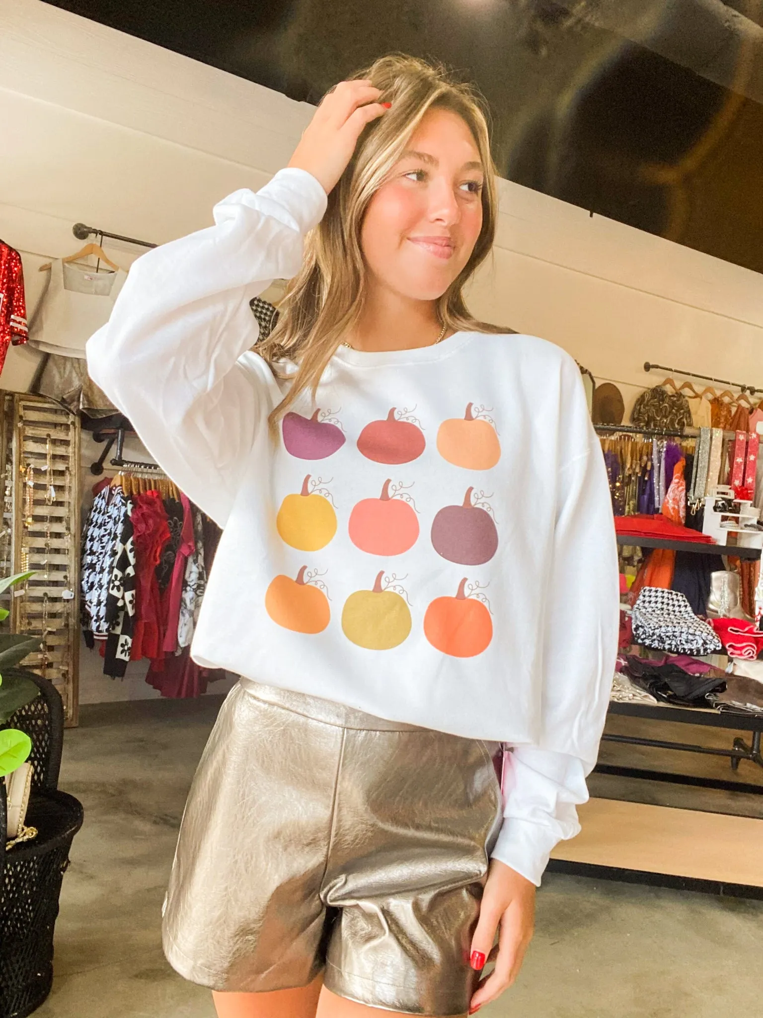 Multicolor Pumpkin Graphic Sweatshirt