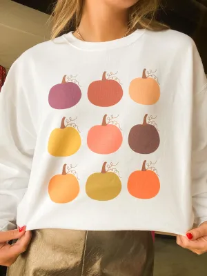 Multicolor Pumpkin Graphic Sweatshirt